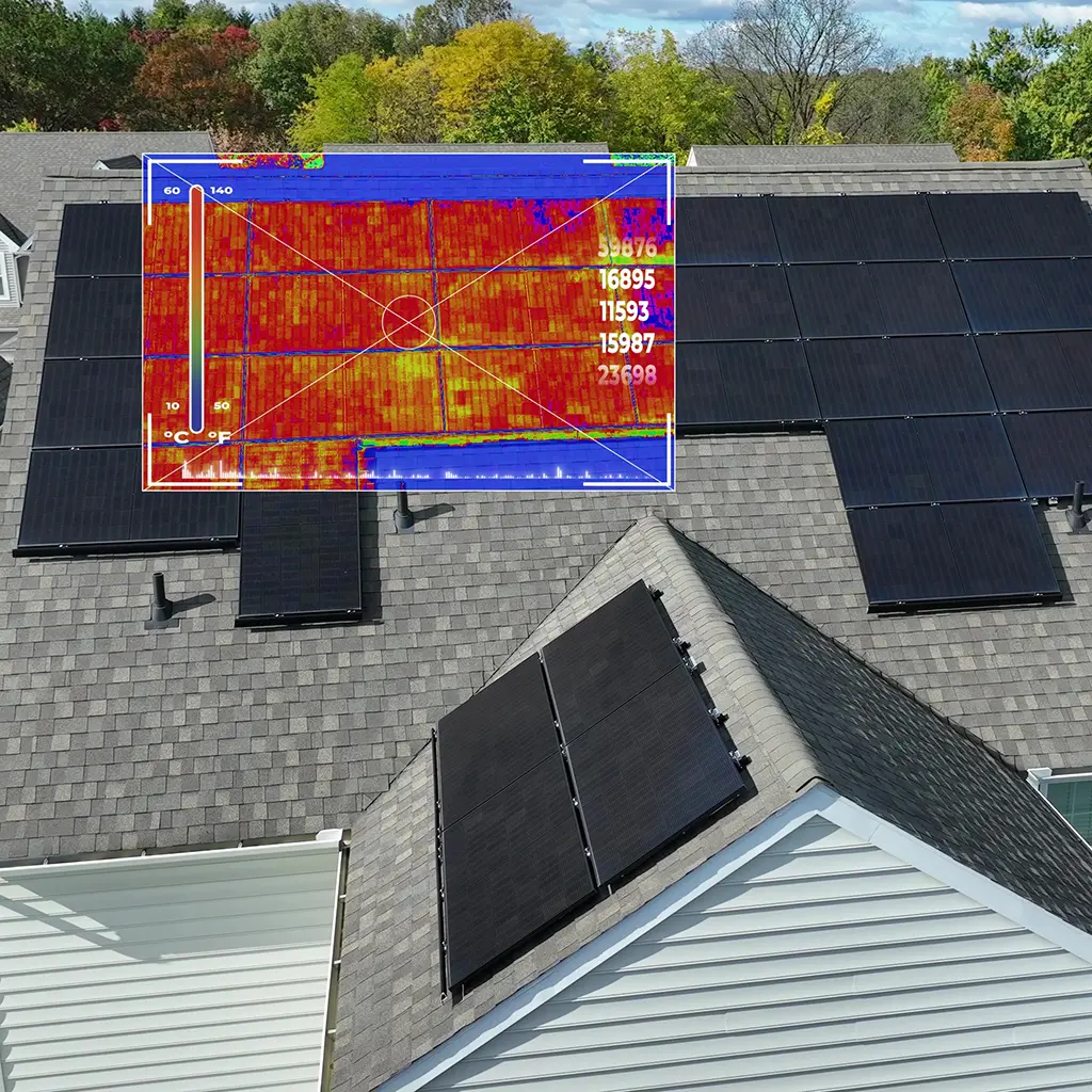 Wärmebild einer PV-Anlage